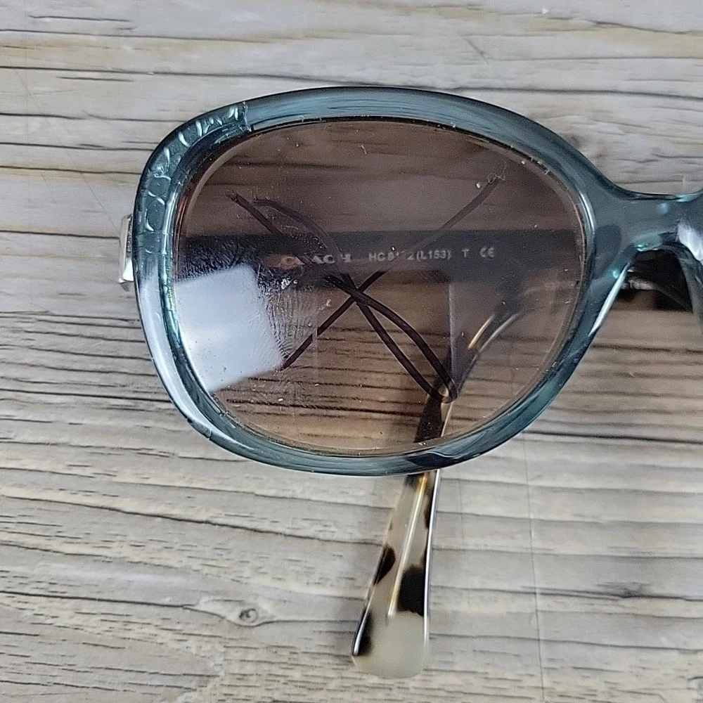 COACH HC 8172 5370D0 CRYSTAL TEAL SNOW LEOPARD TORT‎ 56-16-140 FRAMES ONLY